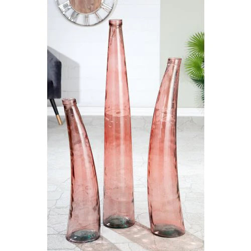 Passion Frosted Pink Glass Vase