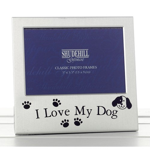 Satin Silver Frame 'I Love My Dog' by Joe Davies