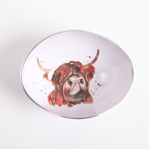 Small Highland Cow Oval Bowl