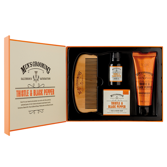 Thistle & Black Pepper Face & Beard Kit by The Scottish Fine Soaps Company