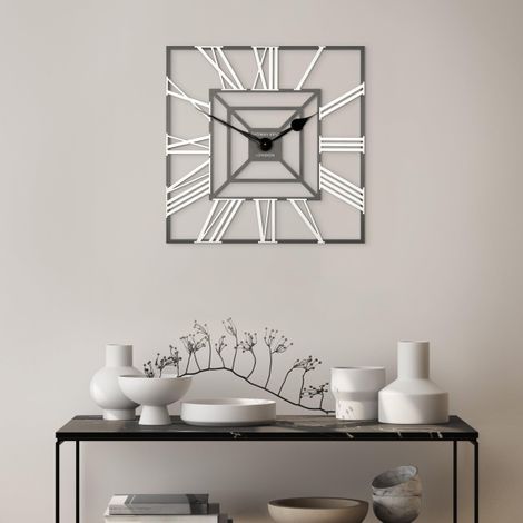 24" Evening Star Square Wall Clock in Graphite