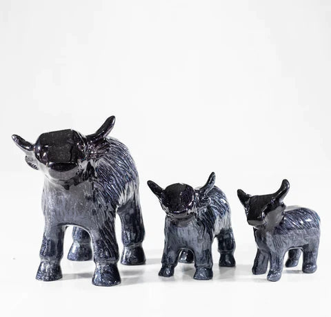 Brushed Black Highland Cow Small 6cm