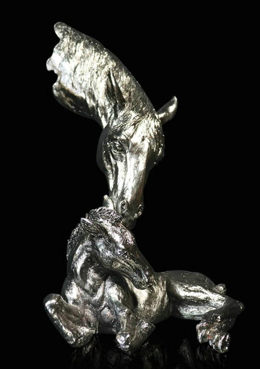 Pony & Foal Nickel Resin Sculpture by Richard Cooper Studios