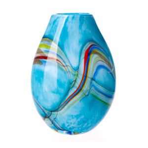Large Oval Vase in Oceanic Rainbow