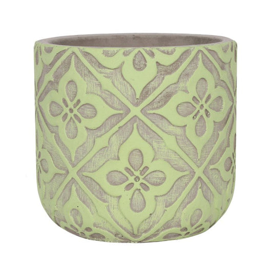 Lime Patterned Green Plant Pot Something Different