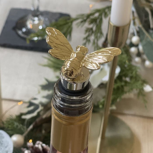 Gold Bee Bottle Stopper by The Just Slate Company