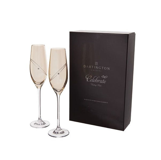 Celebrate Gold Champagne Flute Pair by Dartington