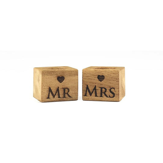 Mr & Mrs Oak Egg Cups by The Just Slate Company