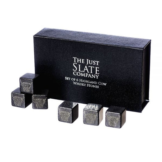 Whisky Stones (set of 6) -  Highland Cow by The Just Slate Company